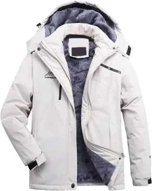 Women's Waterproof Ski Jacket Fleece Lined Parka Coat Mountain Windbreaker Warm Winter Snow Coat Outdoor Hooded Jacket