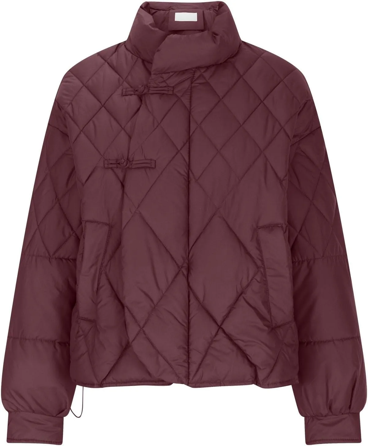 Womens Winter Jacket Long Sleeve Warm Puffer Jacket Short Casual Fashion Quilted Coats with Pockets