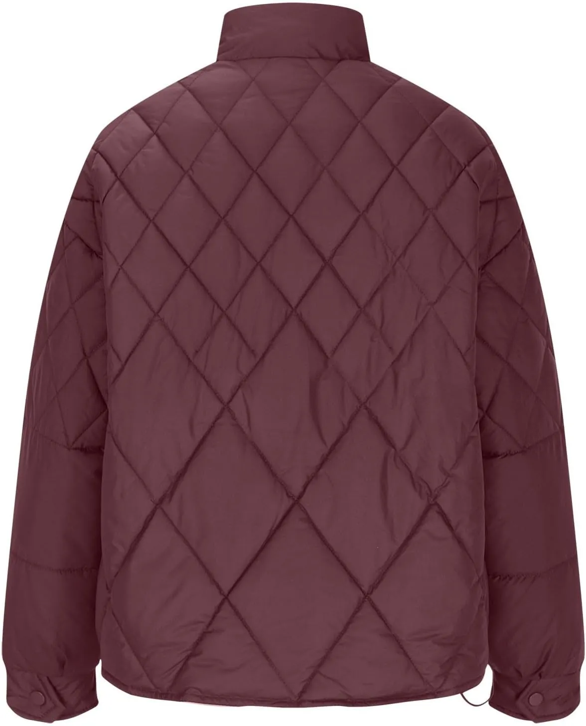 Womens Winter Jacket Long Sleeve Warm Puffer Jacket Short Casual Fashion Quilted Coats with Pockets