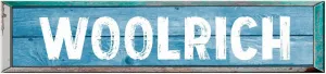 Woolrich 4"x18" Rectangle Blue Colored Weathered Painted Look Novelty décor Composite Aluminum Beach Cottage Sign.