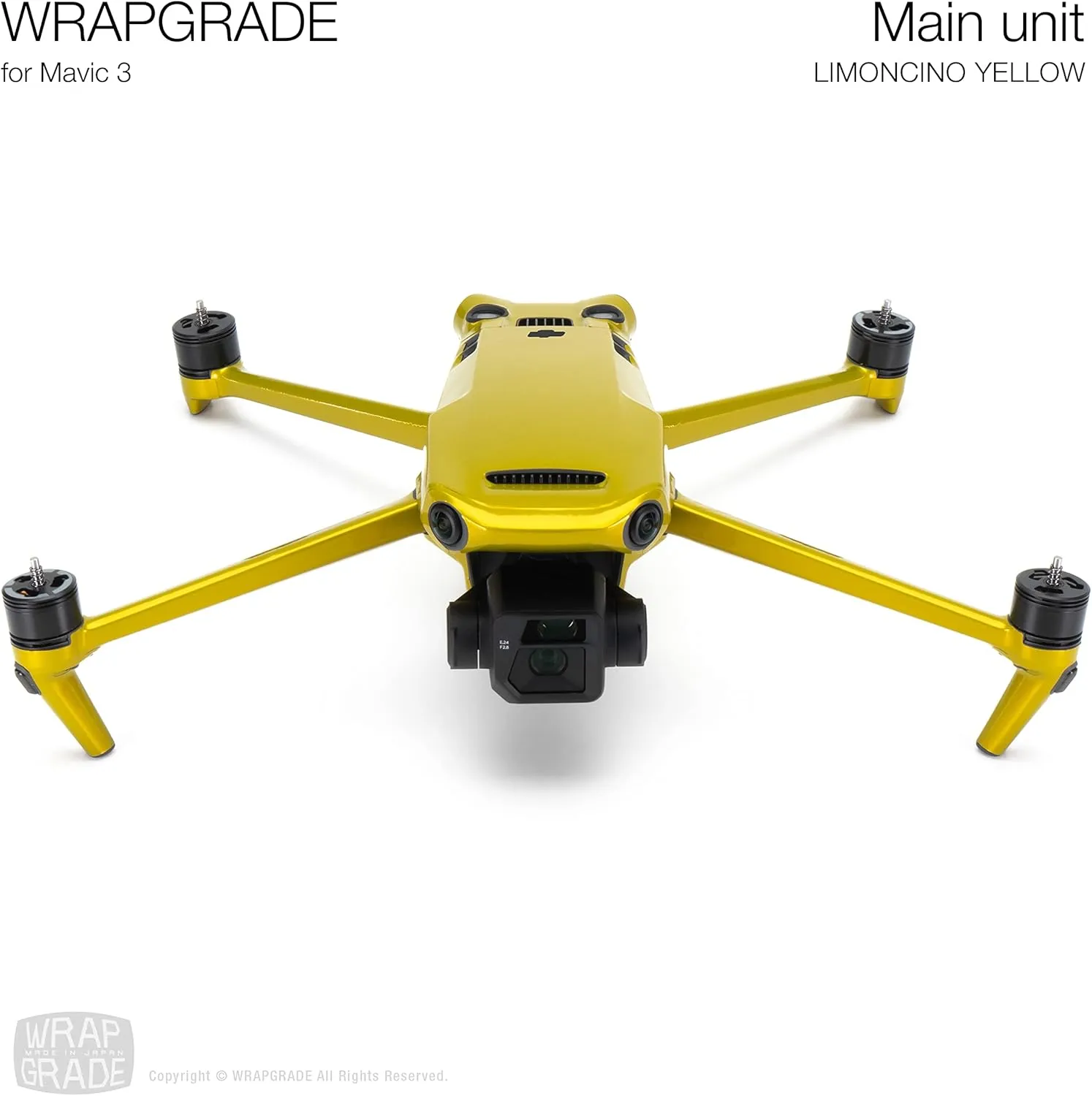 WRAPGRADE Full Skin Stickers for DJI Mavic 3 / Mavic 3 Classic (LIMONCINO Yellow)