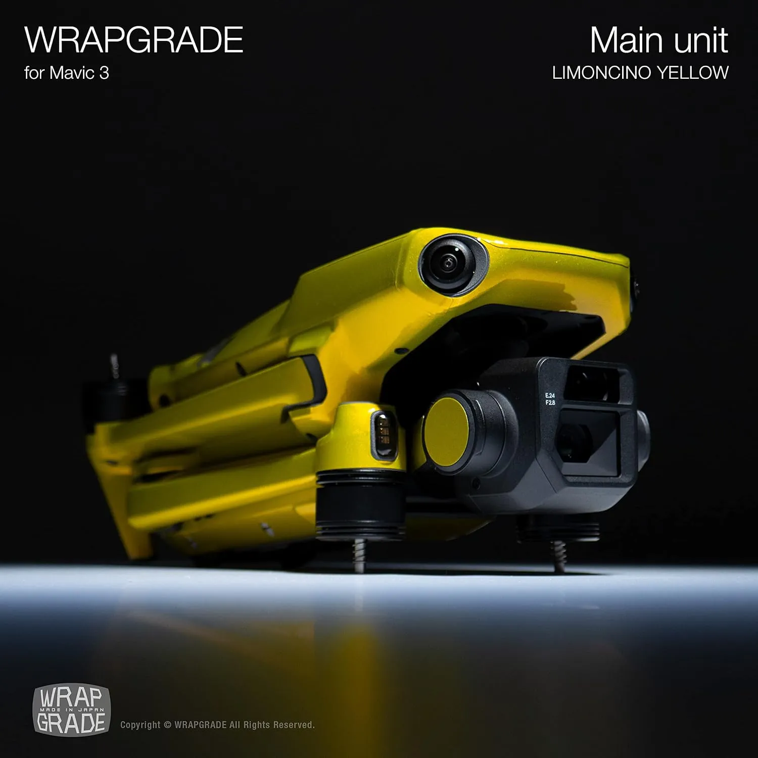 WRAPGRADE Full Skin Stickers for DJI Mavic 3 / Mavic 3 Classic (LIMONCINO Yellow)
