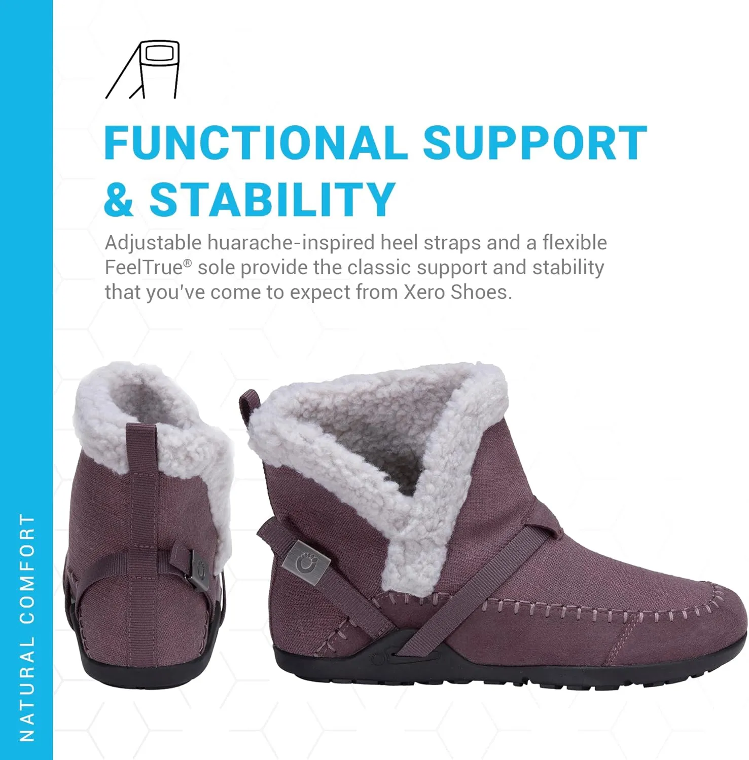 Xero Shoes Ashland Women’s Fall Boots, Vegan Casual Boots with a Soft Hemp Upper and a Cozy Faux Shearling Collar