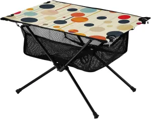xigua Colored Circular Spots Folding Camping Table,Portable Camp Table with Carry Bag Beach Table Folding Table for Picnic, Camp,Party,Travel105