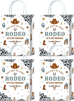 YanZonic This Ain't My First Rodeo Its My Second Birthday Decorations Boy - 16 Pcs Cowboy Party Bags, My Second Rodeo Party, Cowboy Goodie Candy Party Bags, Cowboy Party Decorations for Casual