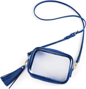 Yarnic Stadium Approved PVC Crossbody Purse - Small Clear Bag with Adjustable Shoulder Strap