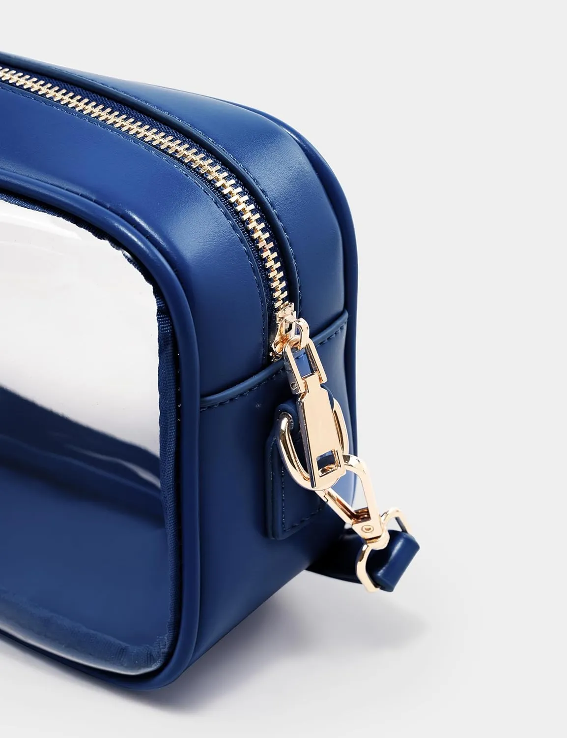 Yarnic Stadium Approved PVC Crossbody Purse - Small Clear Bag with Adjustable Shoulder Strap