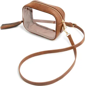 Yarnic Stadium Approved PVC Crossbody Purse - Small Clear Bag with Adjustable Shoulder Strap