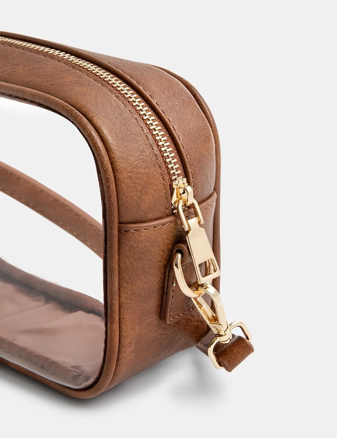 Yarnic Stadium Approved PVC Crossbody Purse - Small Clear Bag with Adjustable Shoulder Strap