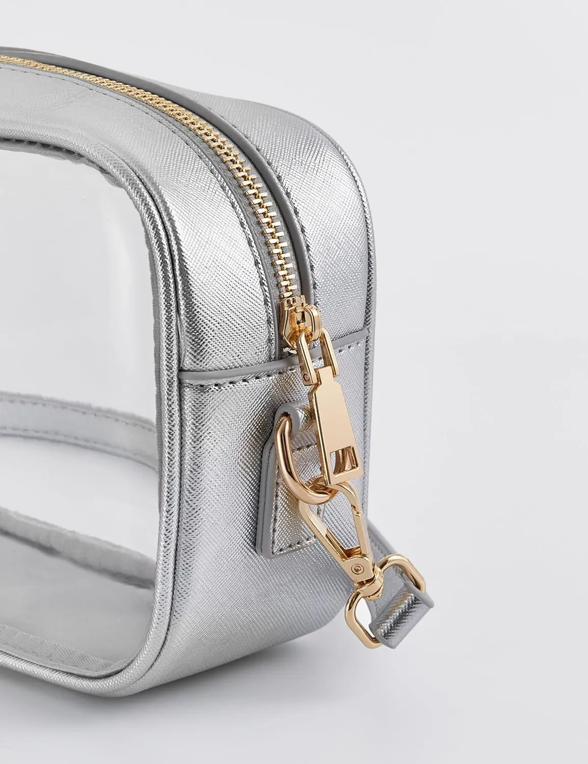 Yarnic Stadium Approved PVC Crossbody Purse - Small Clear Bag with Adjustable Shoulder Strap
