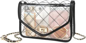 YGR Clear Bag for Stadium Events Clear Purse for Women Quilted PVC Clear Crossbody Bag Stadium Approved for Concerts