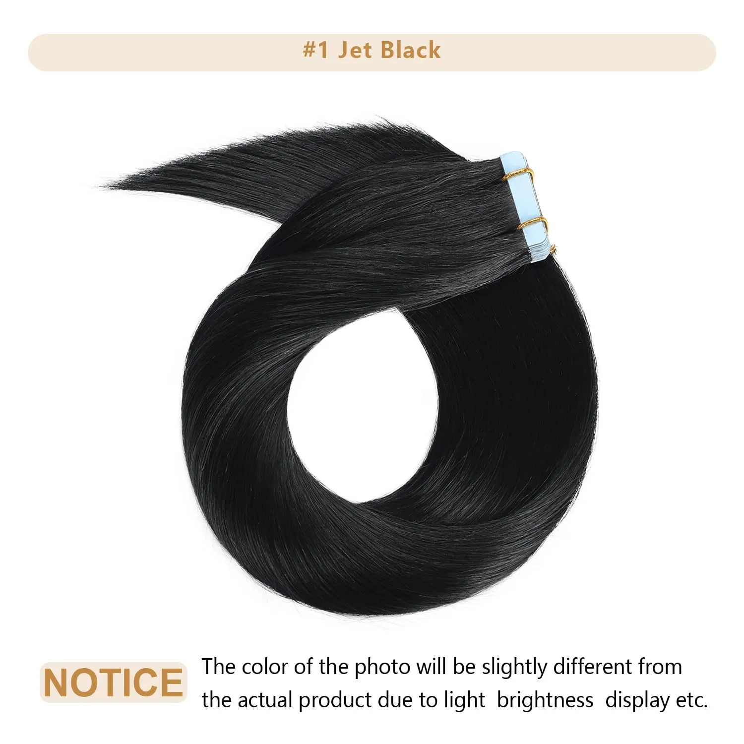 YILITE Tape-in Hair Extensions - 14inch Jet Black, Silky Straight, 20pcs 40g