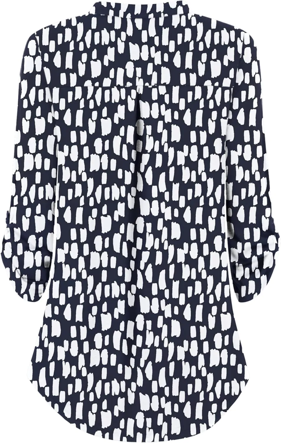 Zattcas Womens Floral Printed Tunic Shirts 3/4 Roll Sleeve Notch Neck Tunic Top