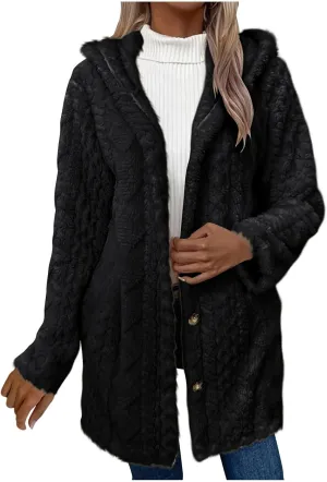ZDRZK Winter Jackets for Women 2024 Shaggy Faux Shearling Plush Warm Soft Cardigans Long Sleeve Open Front Casual Coats