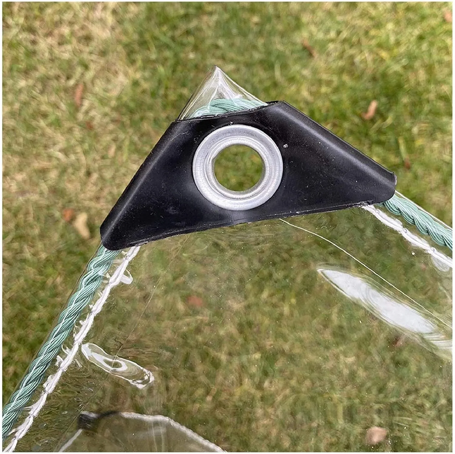 ZHANGQINGXIU Transparent PVC Tarpaulin, Waterproof Tent Cover, 12mil Thickness Tear Resistant Rubber Reinforced Angle Includes Grommets Every 1.6 'on All Sides (Color : Clear, Size : 1x2m)